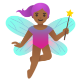 Woman Fairy: Medium-Dark Skin Tone on Google Noto Color Emoji 15.0