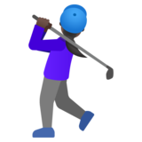 Woman Golfing: Dark Skin Tone on Google Noto Color Emoji 15.0