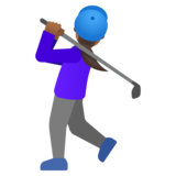 Woman Golfing: Medium-Dark Skin Tone on Google Noto Color Emoji 15.0