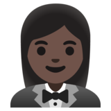 Woman in Tuxedo: Dark Skin Tone on Google Noto Color Emoji 15.0
