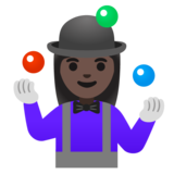 Woman Juggling: Dark Skin Tone on Google Noto Color Emoji 15.0