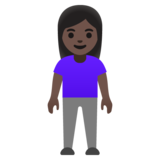 Woman Standing: Dark Skin Tone on Google Noto Color Emoji 15.0