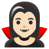 Woman Vampire: Light Skin Tone on Google Noto Color Emoji 15.0