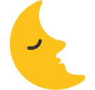 Last Quarter Moon Face on Google Noto Color Emoji Android 6.0.1