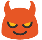 Smiling Face with Horns on Google Noto Color Emoji Android 6.0.1