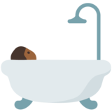Person Taking Bath: Medium-Dark Skin Tone on Google Noto Color Emoji Android 7.0