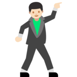 Man Dancing: Light Skin Tone on Google Noto Color Emoji Android 7.0