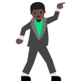 Man Dancing: Dark Skin Tone on Google Noto Color Emoji Android 7.0