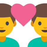 Couple with Heart: Man, Man on Google Noto Color Emoji Android 7.1