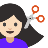 Person Getting Haircut: Light Skin Tone on Google Noto Color Emoji Android 7.1