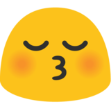 Kissing Face with Closed Eyes on Google Noto Color Emoji Android 7.1