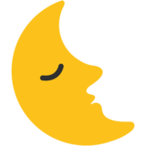Last Quarter Moon Face on Google Noto Color Emoji Android 7.1