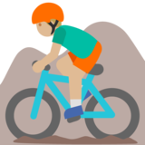Man Mountain Biking: Medium-Light Skin Tone on Google Noto Color Emoji Android 7.1