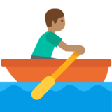 Man Rowing Boat: Medium Skin Tone on Google Noto Color Emoji Android 7.1