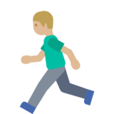 Man Running: Medium-Light Skin Tone on Google Noto Color Emoji Android 7.1