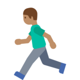 Man Running: Medium Skin Tone on Google Noto Color Emoji Android 7.1