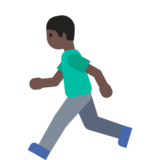 Man Running: Dark Skin Tone on Google Noto Color Emoji Android 7.1