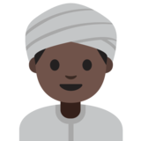 Person Wearing Turban: Dark Skin Tone on Google Noto Color Emoji Android 7.1