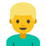 Person: Blond Hair on Google Noto Color Emoji Android 7.1