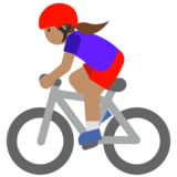 Woman Biking: Medium Skin Tone on Google Noto Color Emoji Android 7.1