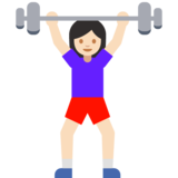 Woman Lifting Weights: Light Skin Tone on Google Noto Color Emoji Android 7.1