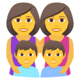 Family: Woman, Woman, Boy, Boy on JoyPixels 5.5