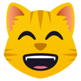 Grinning Cat with Smiling Eyes on JoyPixels 5.5