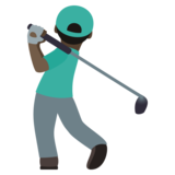 Man Golfing: Dark Skin Tone on JoyPixels 5.5
