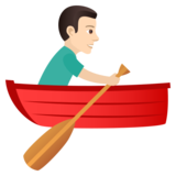 Man Rowing Boat: Light Skin Tone on JoyPixels 5.5