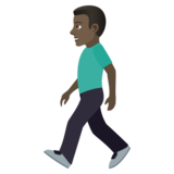 Man Walking: Dark Skin Tone on JoyPixels 5.5
