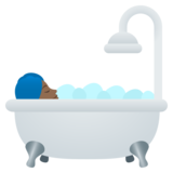 Person Taking Bath: Medium-Dark Skin Tone on JoyPixels 5.5