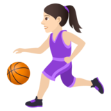 Woman Bouncing Ball: Light Skin Tone on JoyPixels 5.5