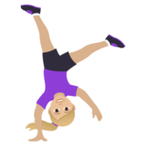 Woman Cartwheeling: Medium-Light Skin Tone on JoyPixels 5.5