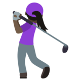 Woman Golfing: Dark Skin Tone on JoyPixels 5.5