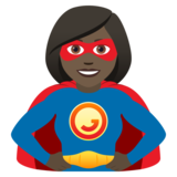 Woman Superhero: Dark Skin Tone on JoyPixels 5.5
