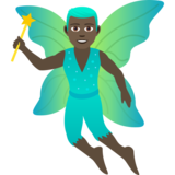 Man Fairy: Dark Skin Tone on JoyPixels 6.0