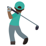 Man Golfing: Medium-Dark Skin Tone on JoyPixels 6.0