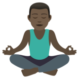 Man in Lotus Position: Dark Skin Tone on JoyPixels 6.0
