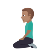 Man Kneeling: Medium Skin Tone on JoyPixels 6.0