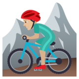 Man Mountain Biking: Medium-Light Skin Tone on JoyPixels 6.0