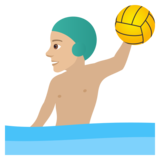 Man Playing Water Polo: Medium-Light Skin Tone on JoyPixels 6.0