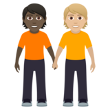 People Holding Hands: Dark Skin Tone, Medium-Light Skin Tone on JoyPixels 6.0