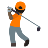 Person Golfing: Dark Skin Tone on JoyPixels 6.0