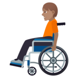 Person in Manual Wheelchair: Medium Skin Tone on JoyPixels 6.0