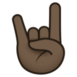 Sign of the Horns: Dark Skin Tone on JoyPixels 6.0