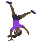 Woman Cartwheeling: Dark Skin Tone on JoyPixels 6.0