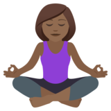 Woman in Lotus Position: Medium-Dark Skin Tone on JoyPixels 6.0