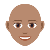 Woman: Medium Skin Tone, Bald on JoyPixels 6.0