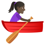 Woman Rowing Boat: Dark Skin Tone on JoyPixels 6.0