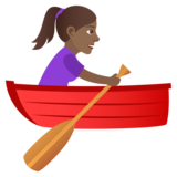 Woman Rowing Boat: Medium-Dark Skin Tone on JoyPixels 6.0